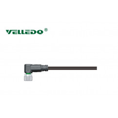Соединитель кабельный VELLEDQ M8P-F03S-2.0PVC/BK (розетка)