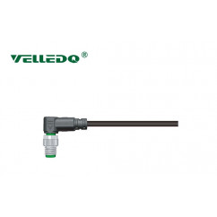 Соединитель кабельный VELLEDQ M8-M03S-2.0PVC/BK (вилка)